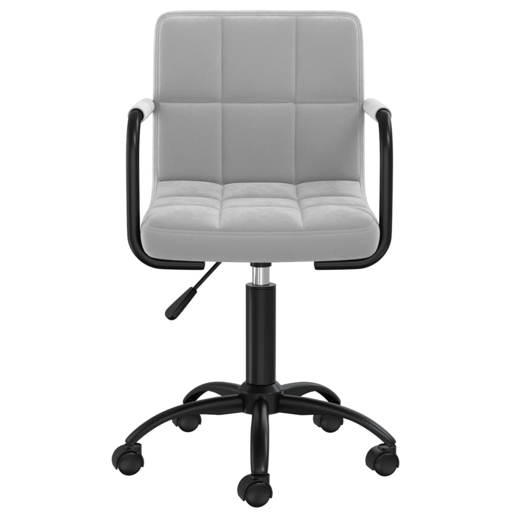 Swivel Office Chair Light Grey Velvet