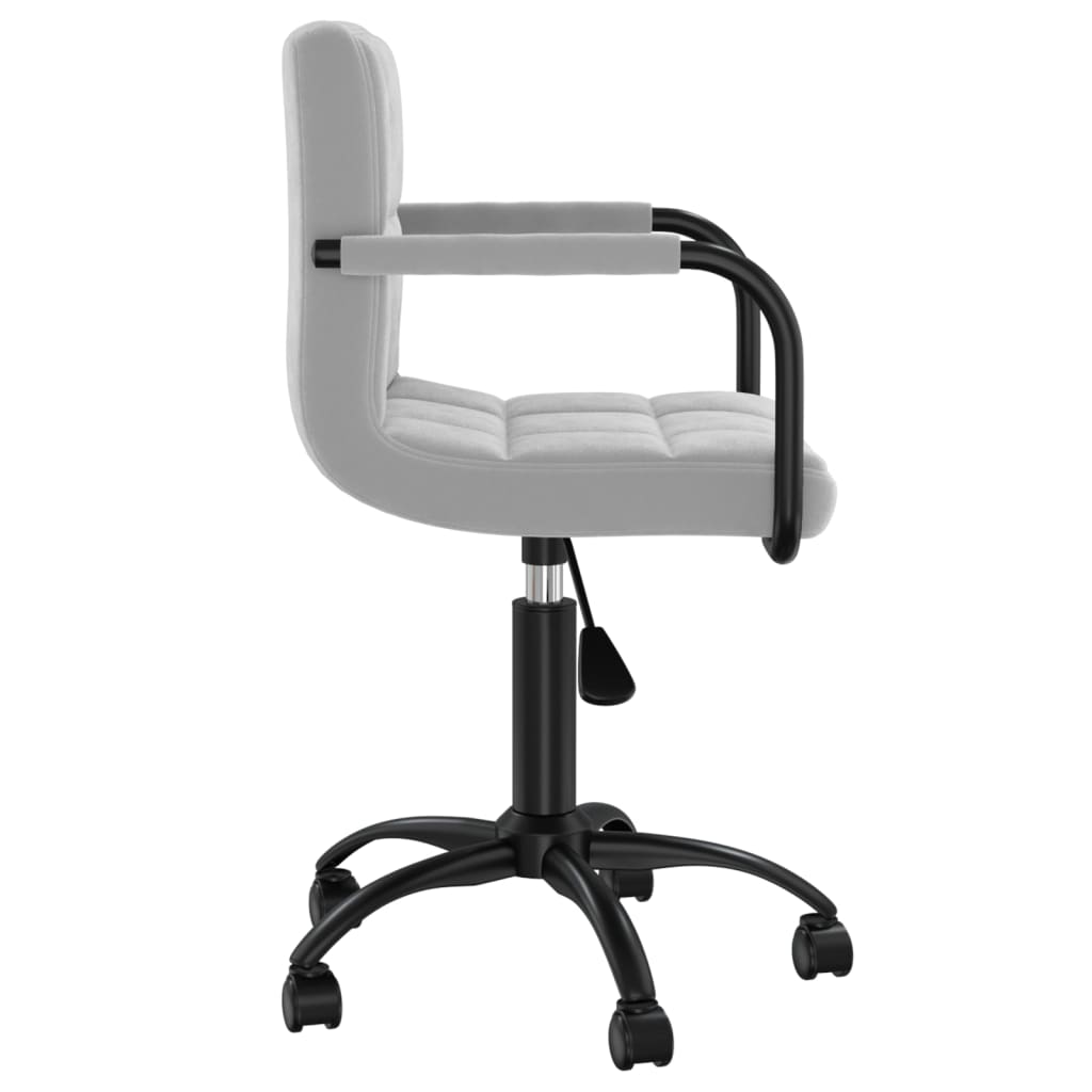 Swivel Office Chair Light Grey Velvet