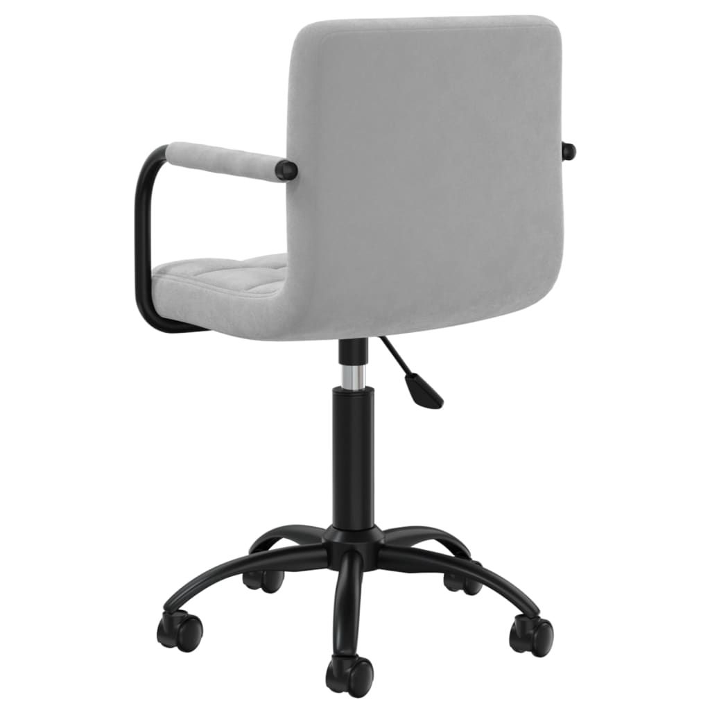 Swivel Office Chair Light Grey Velvet