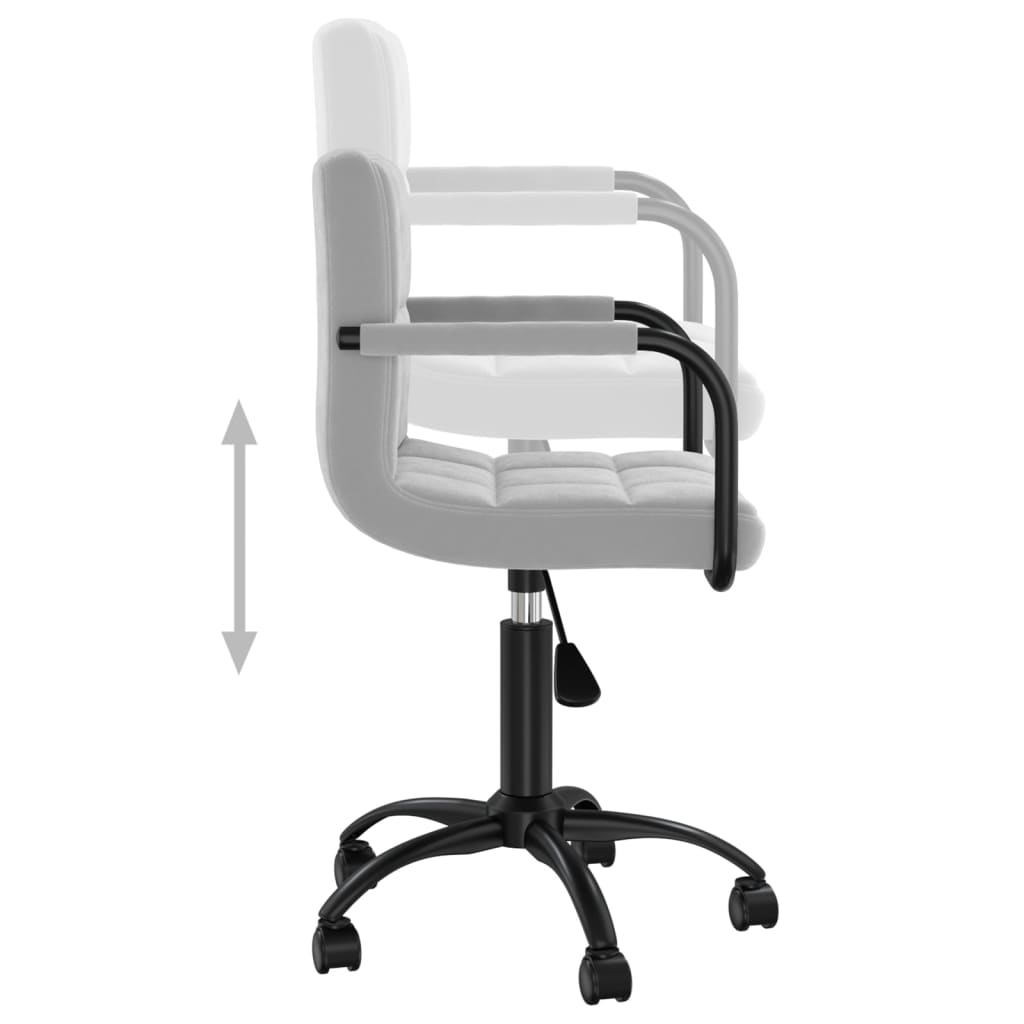 Swivel Office Chair Light Grey Velvet