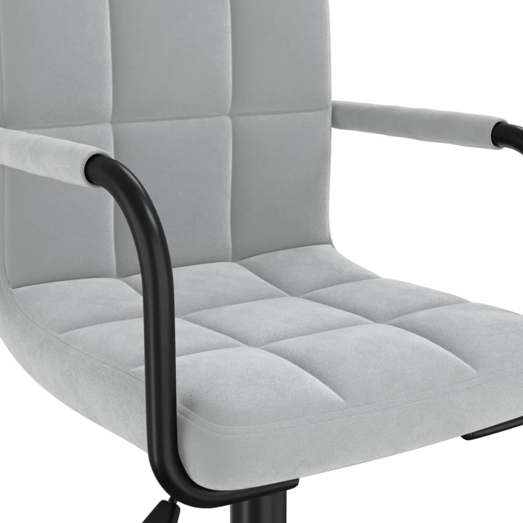 Swivel Office Chair Light Grey Velvet