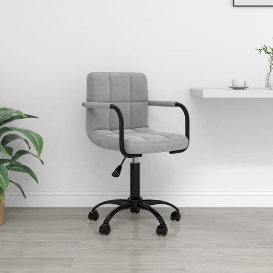 Chaise de bureau pivotante Velours gris clair