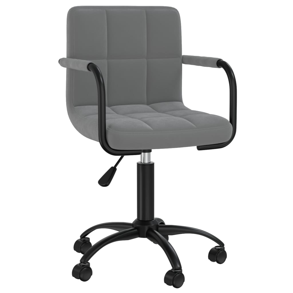 Office Swivel Chair Dark Grey Velvet