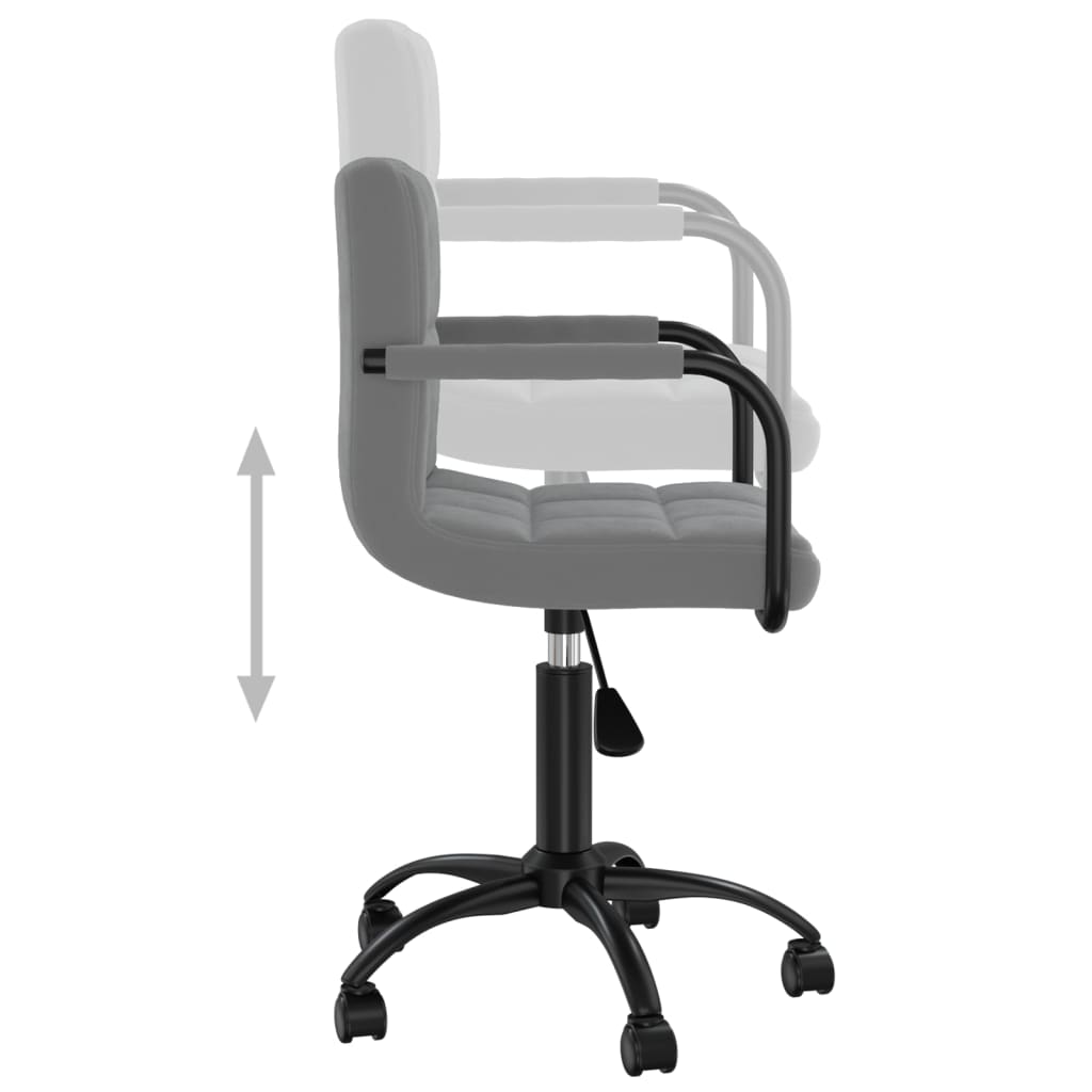 Office Swivel Chair Dark Grey Velvet
