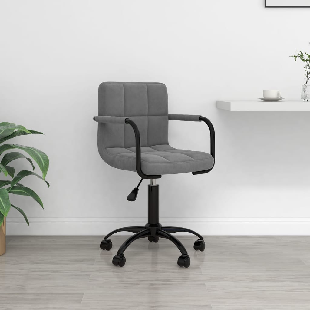 Office Swivel Chair Dark Grey Velvet