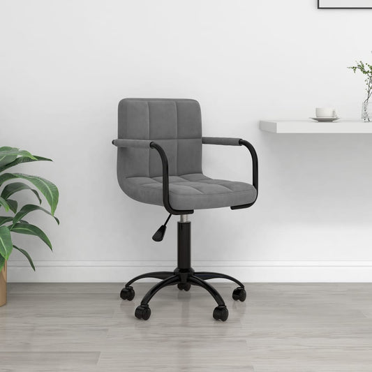 Fauteuil de bureau pivotant velours gris foncé