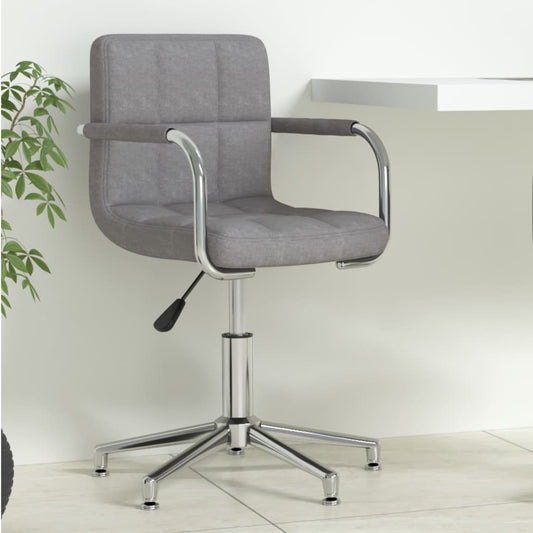 Chaise de bureau pivotante gris clair tissu