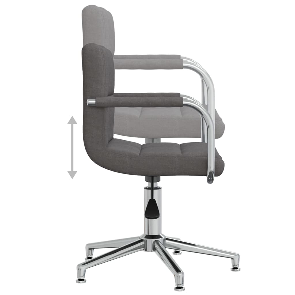 Office Chair Swivel Dark Grey Fabric