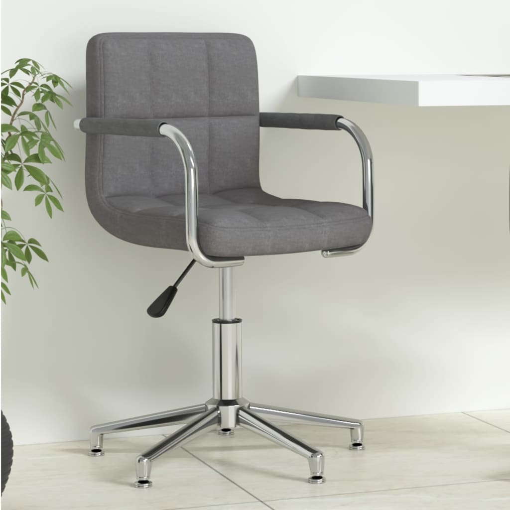 Office Chair Swivel Dark Grey Fabric