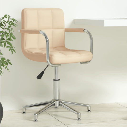 Chaise de bureau pivotante en tissu crème