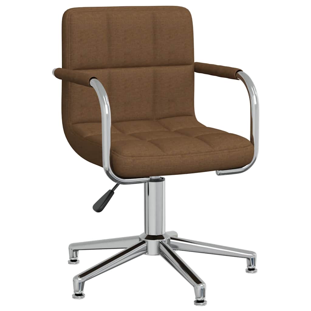 Office Chair Swivel Brown Fabric