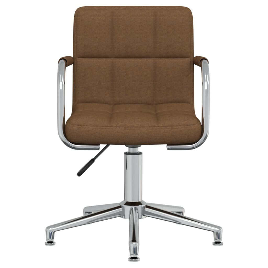 Office Chair Swivel Brown Fabric