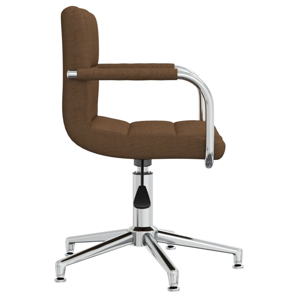 Office Chair Swivel Brown Fabric