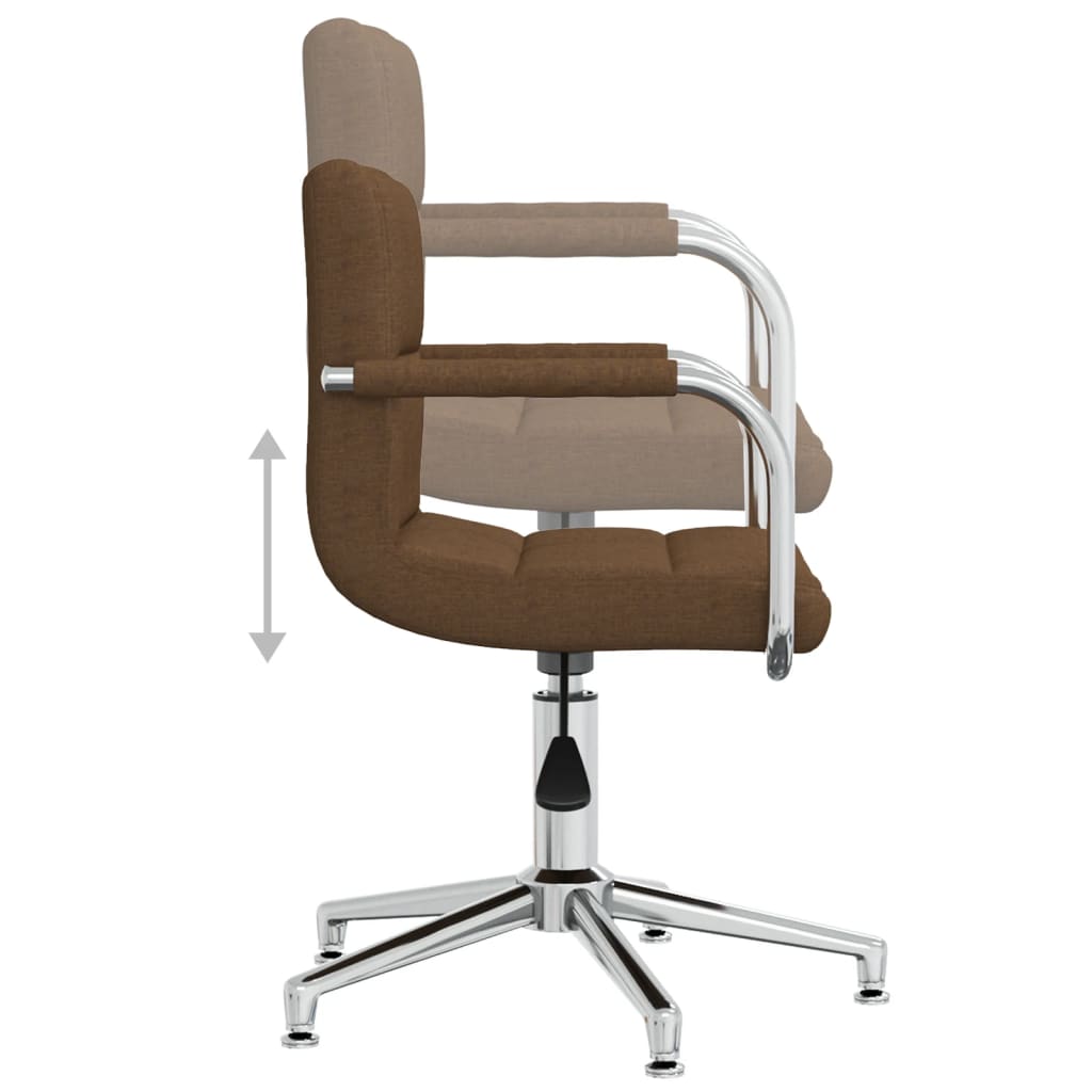 Office Chair Swivel Brown Fabric