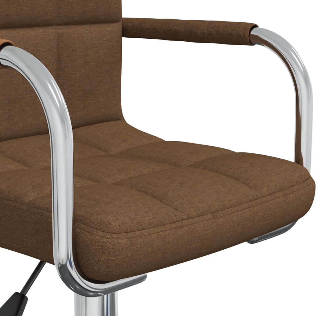 Office Chair Swivel Brown Fabric