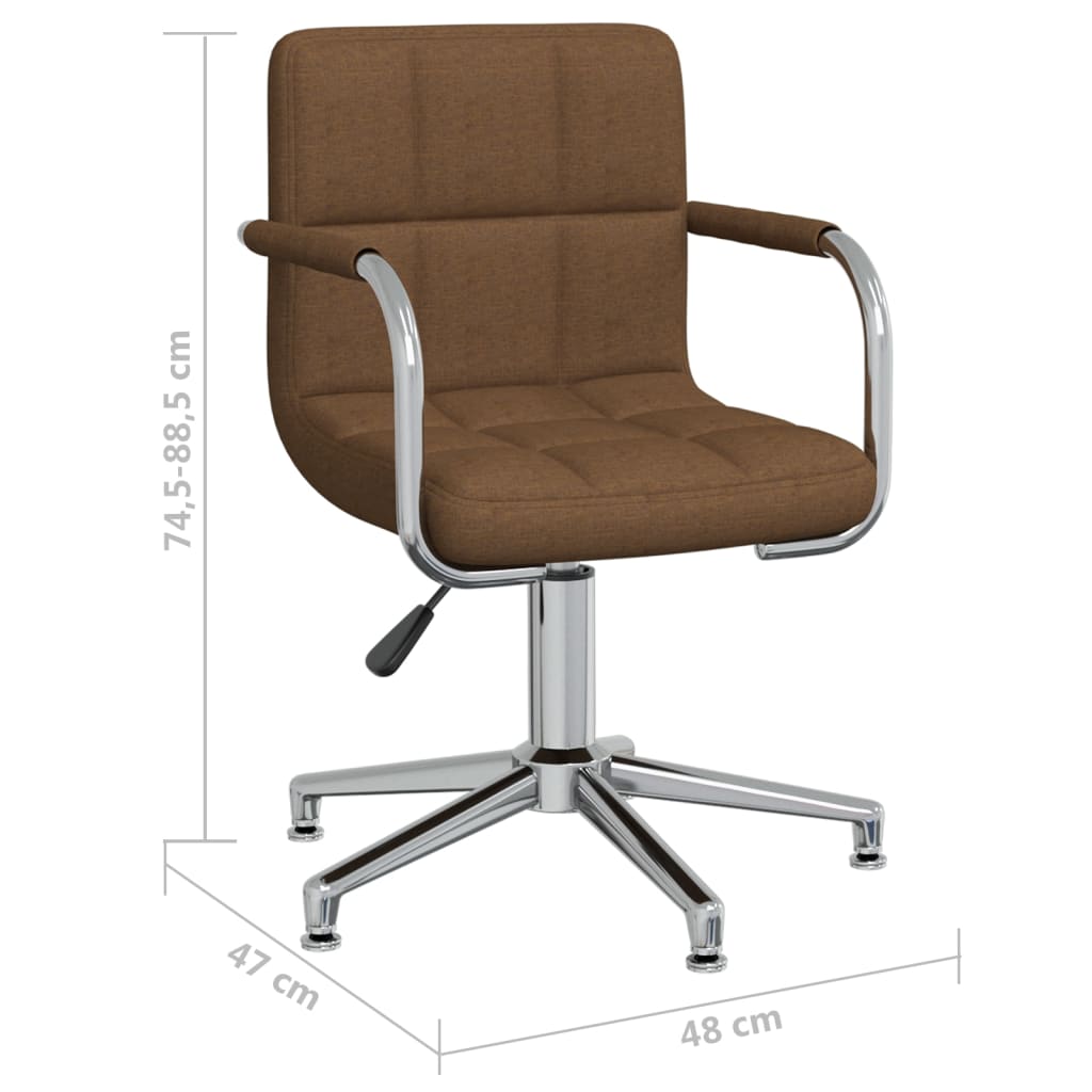 Office Chair Swivel Brown Fabric