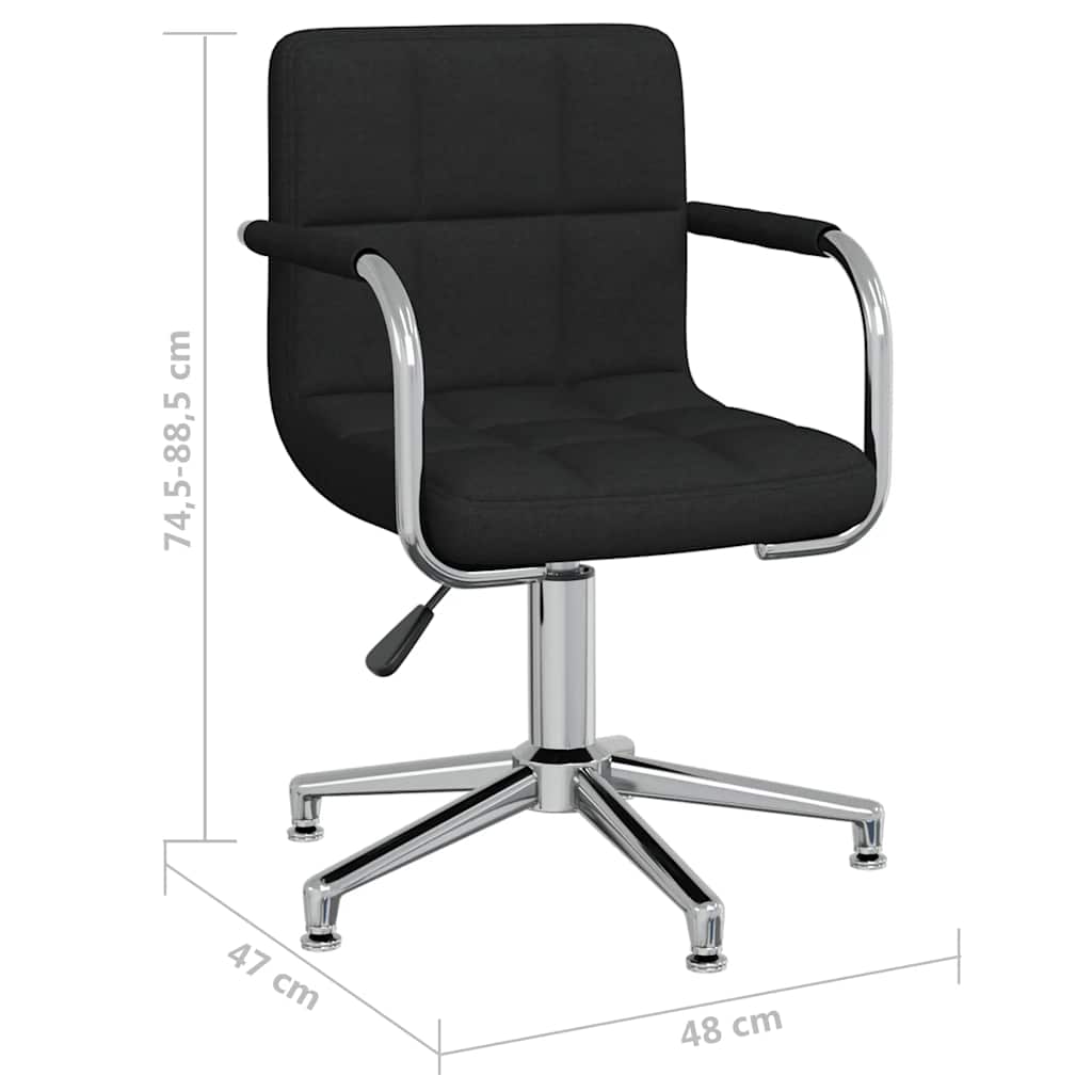 Office Chair Swivel Black Fabric