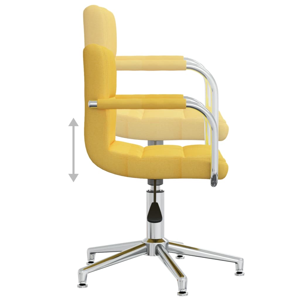 Office Chair Swivel Mustard Yellow Fabric