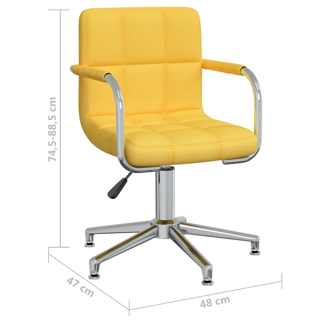 Office Chair Swivel Mustard Yellow Fabric