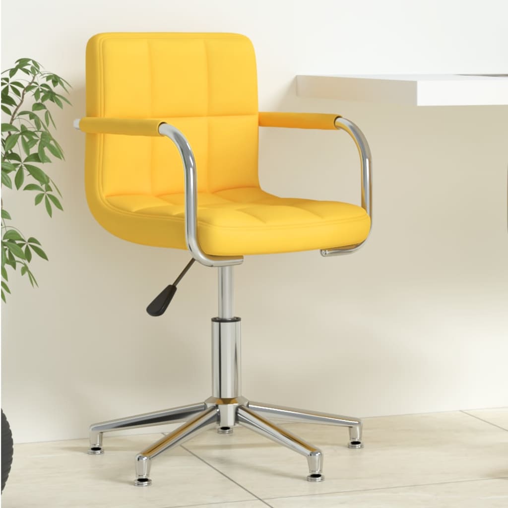 Office Chair Swivel Mustard Yellow Fabric