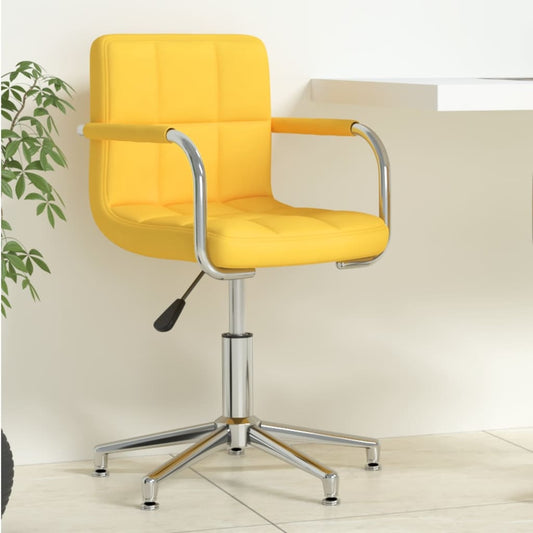 Chaise de bureau pivotante en tissu moutarde