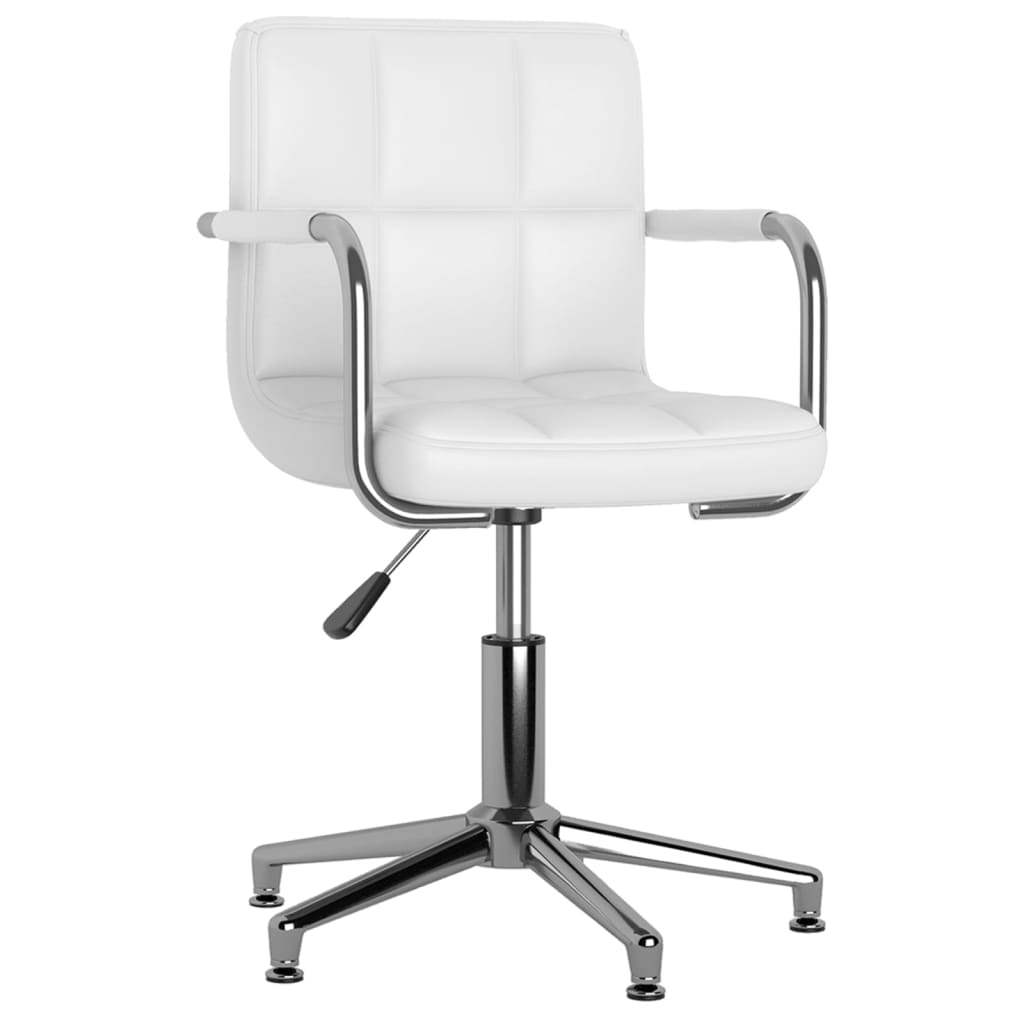 Swivel Office Chair White Faux Leather