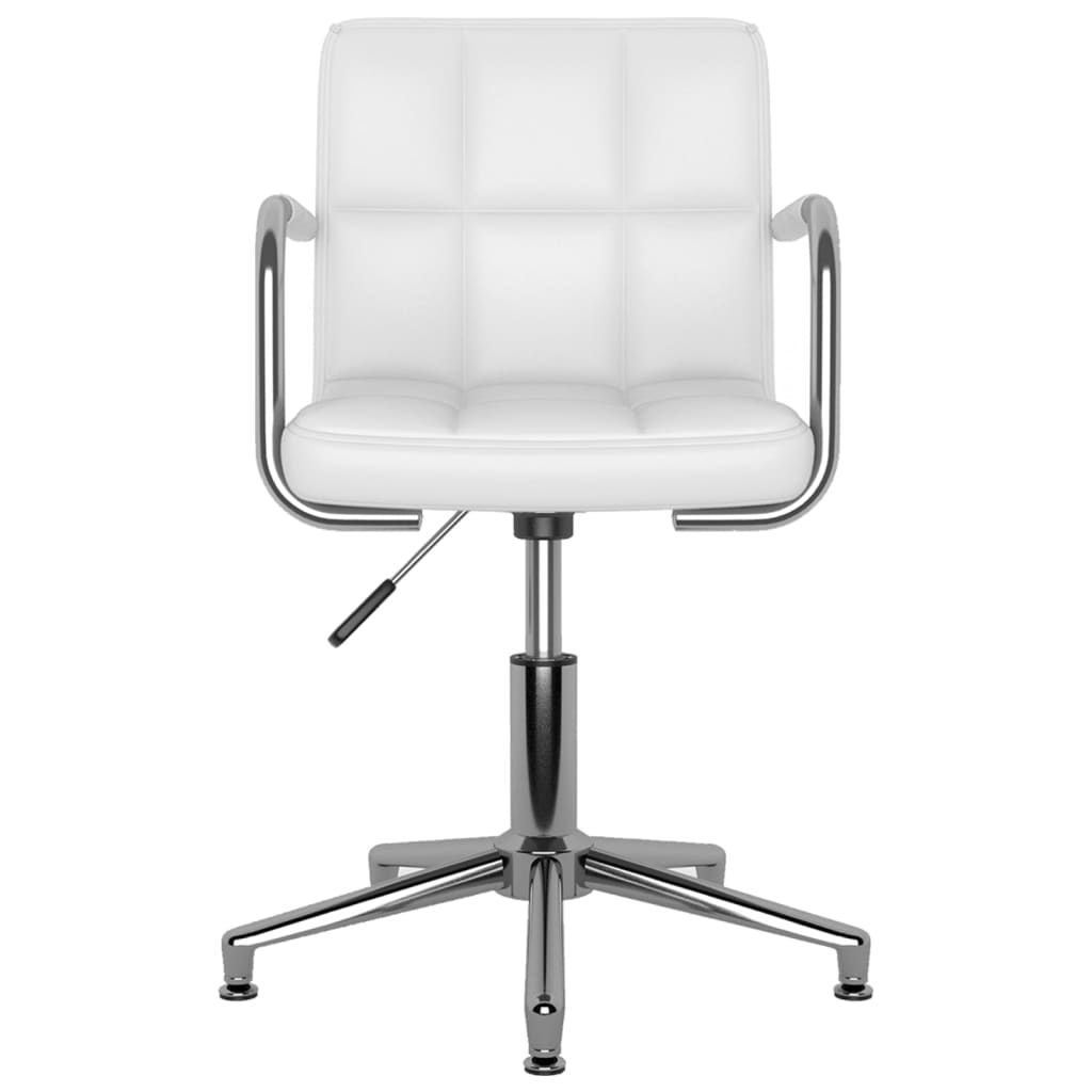 Swivel Office Chair White Faux Leather