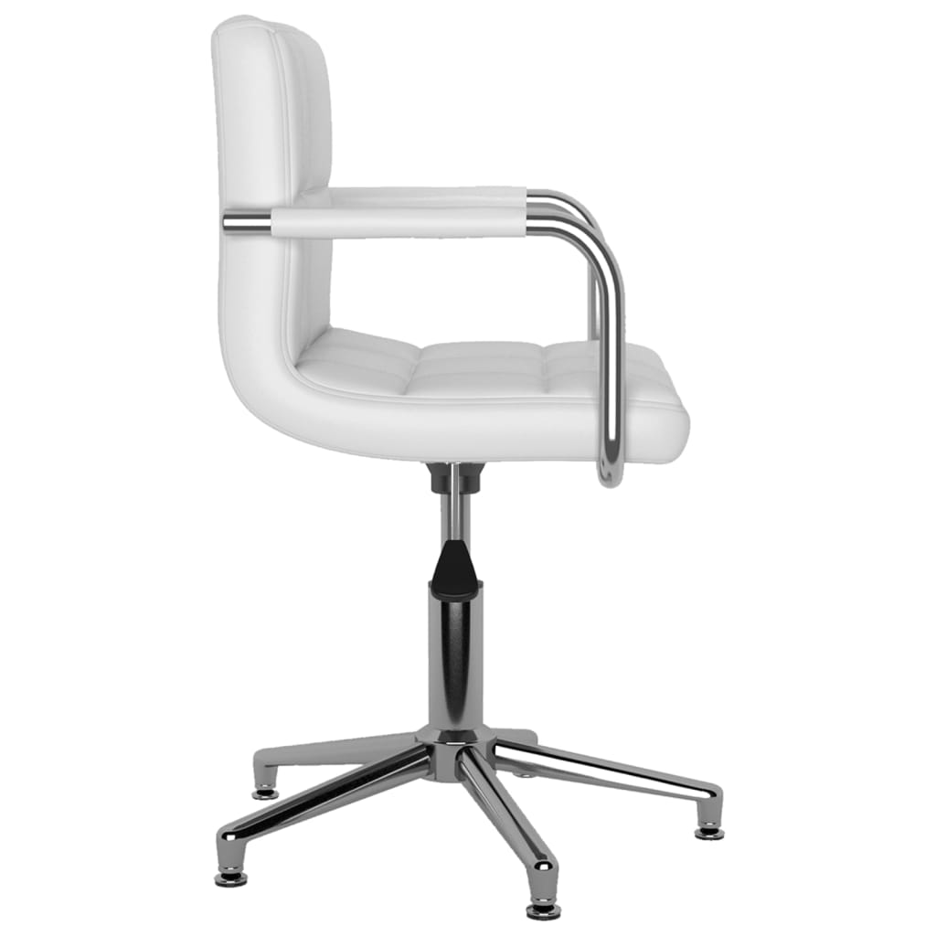 Swivel Office Chair White Faux Leather