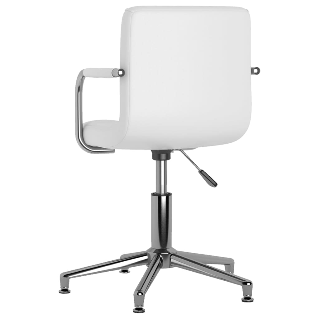 Swivel Office Chair White Faux Leather