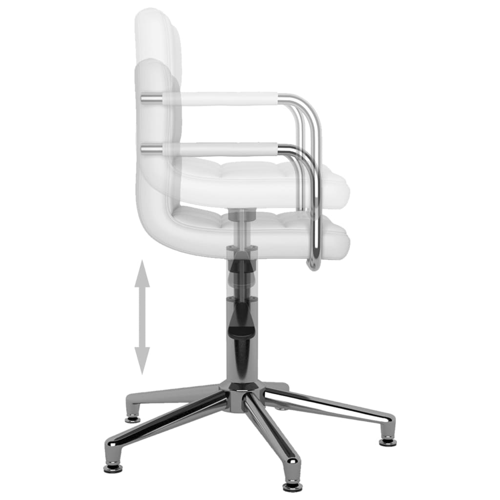 Swivel Office Chair White Faux Leather