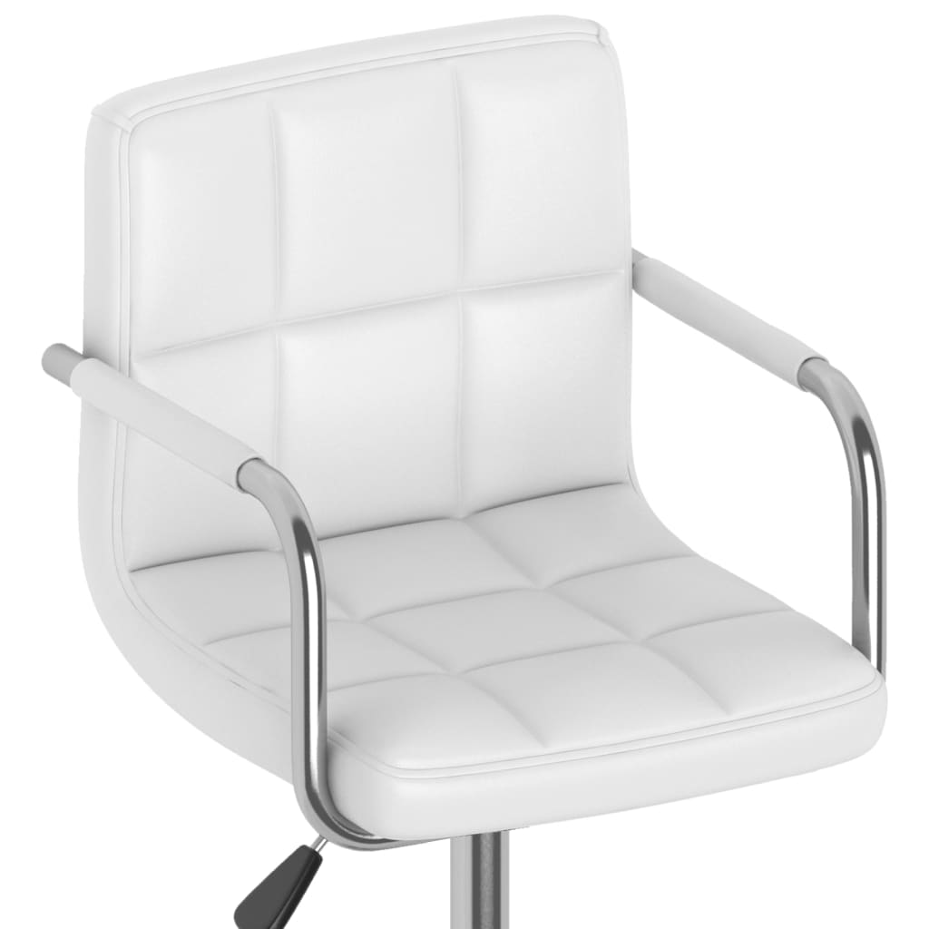 Swivel Office Chair White Faux Leather