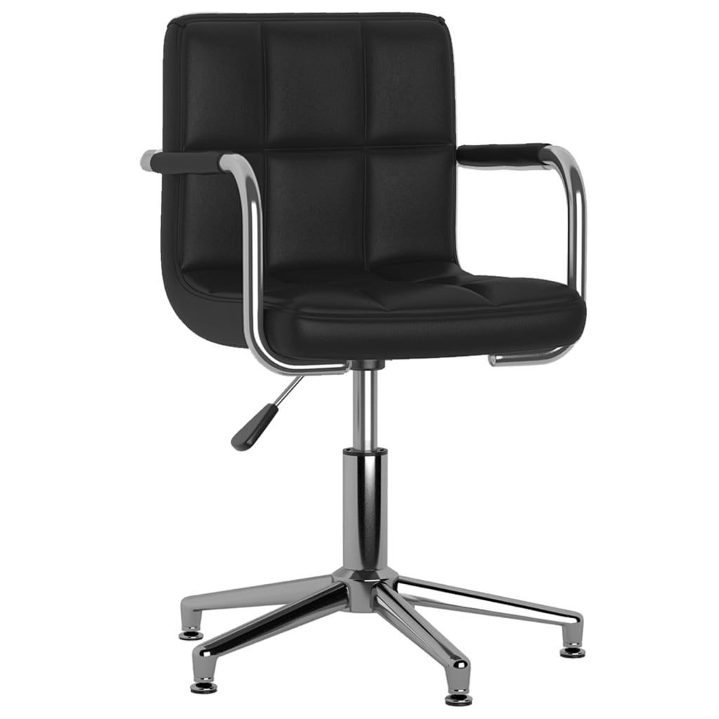 Chaise de bureau pivotante noire en similicuir