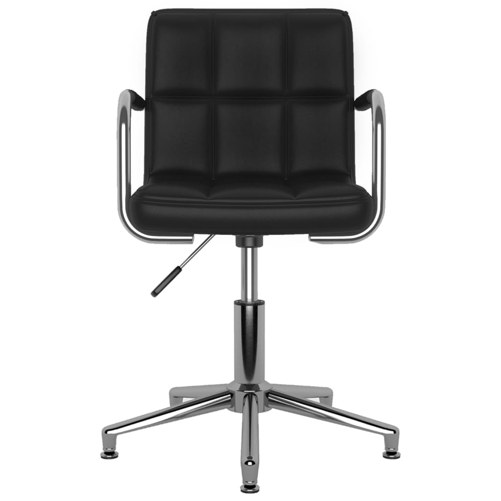 Chaise de bureau pivotante noire en similicuir