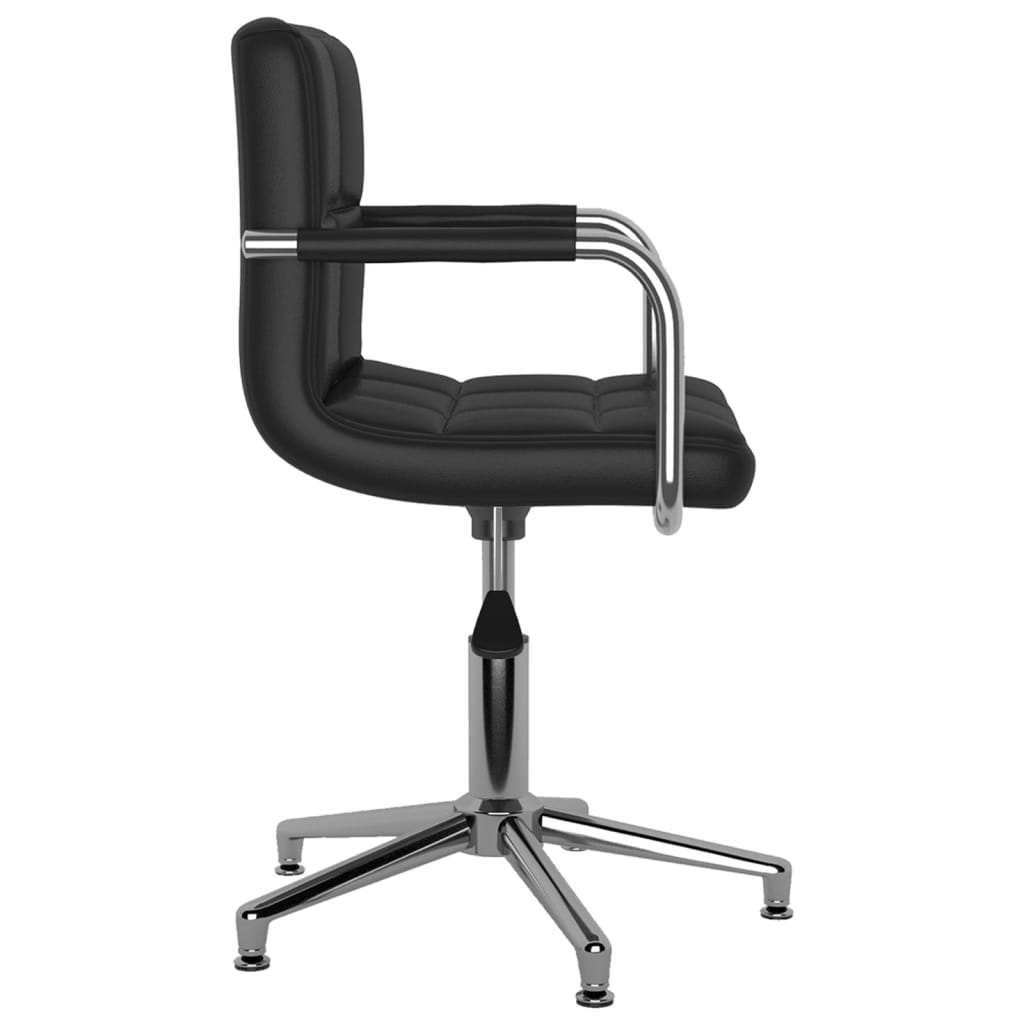Chaise de bureau pivotante noire en similicuir