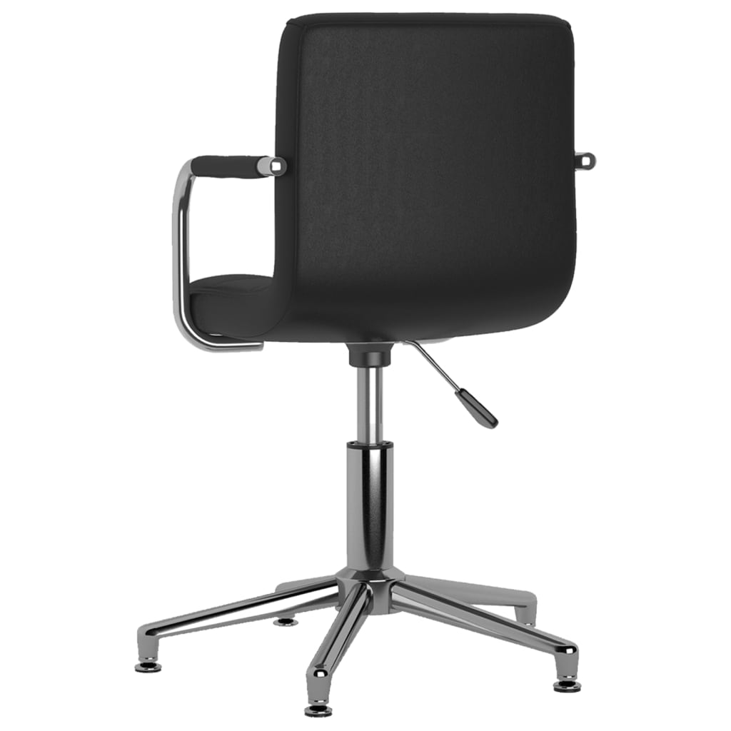 Chaise de bureau pivotante noire en similicuir