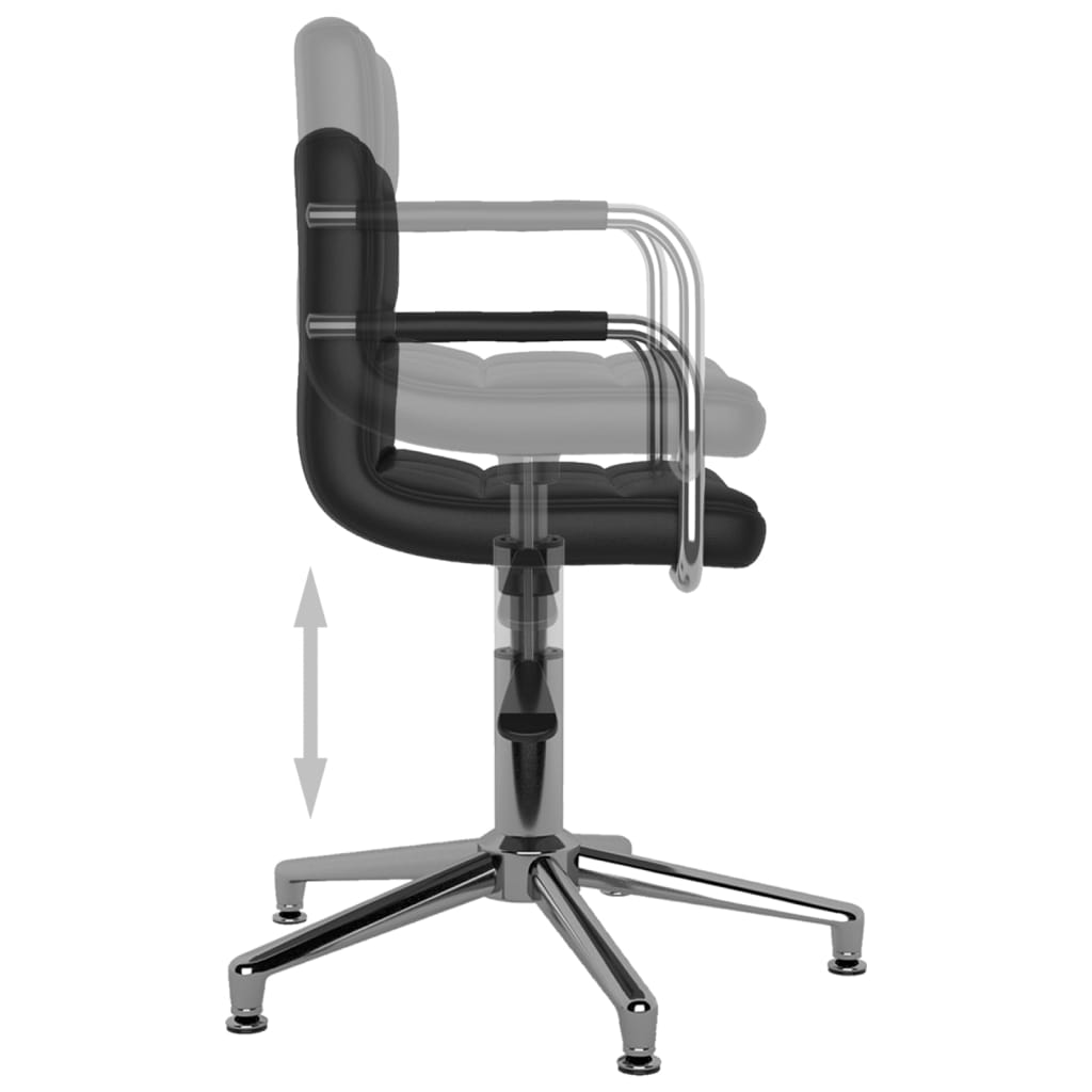 Chaise de bureau pivotante noire en similicuir