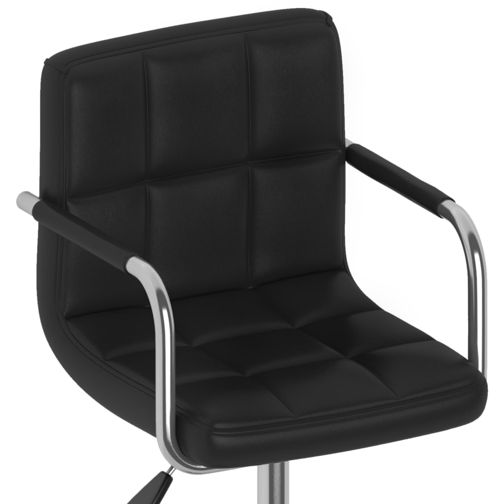 Chaise de bureau pivotante noire en similicuir