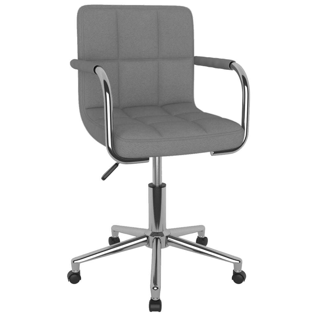 Office Chair Swivel Light Grey Fabric