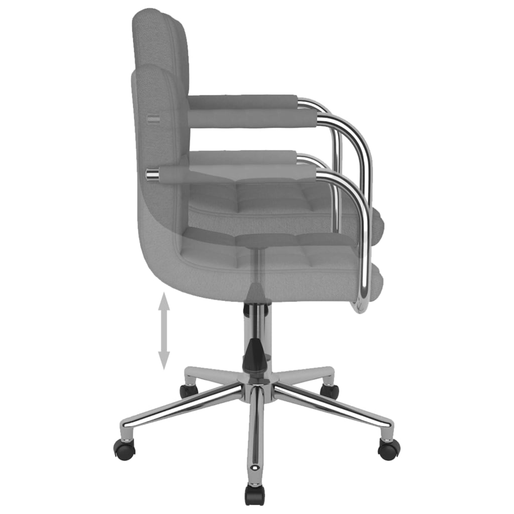 Office Chair Swivel Light Grey Fabric