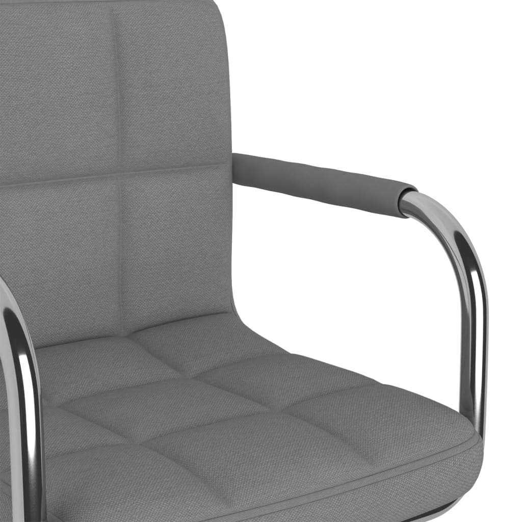 Office Chair Swivel Light Grey Fabric