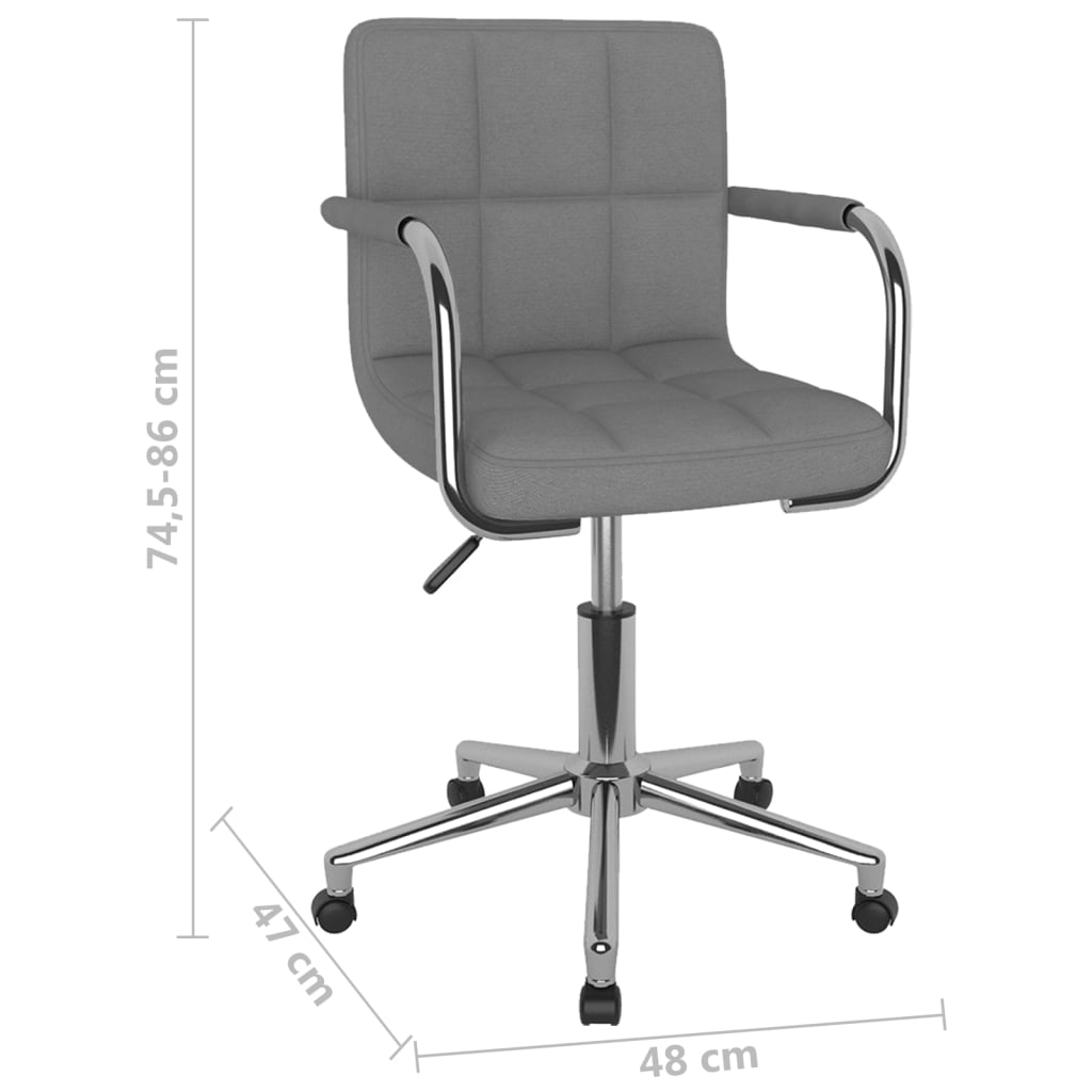Office Chair Swivel Light Grey Fabric