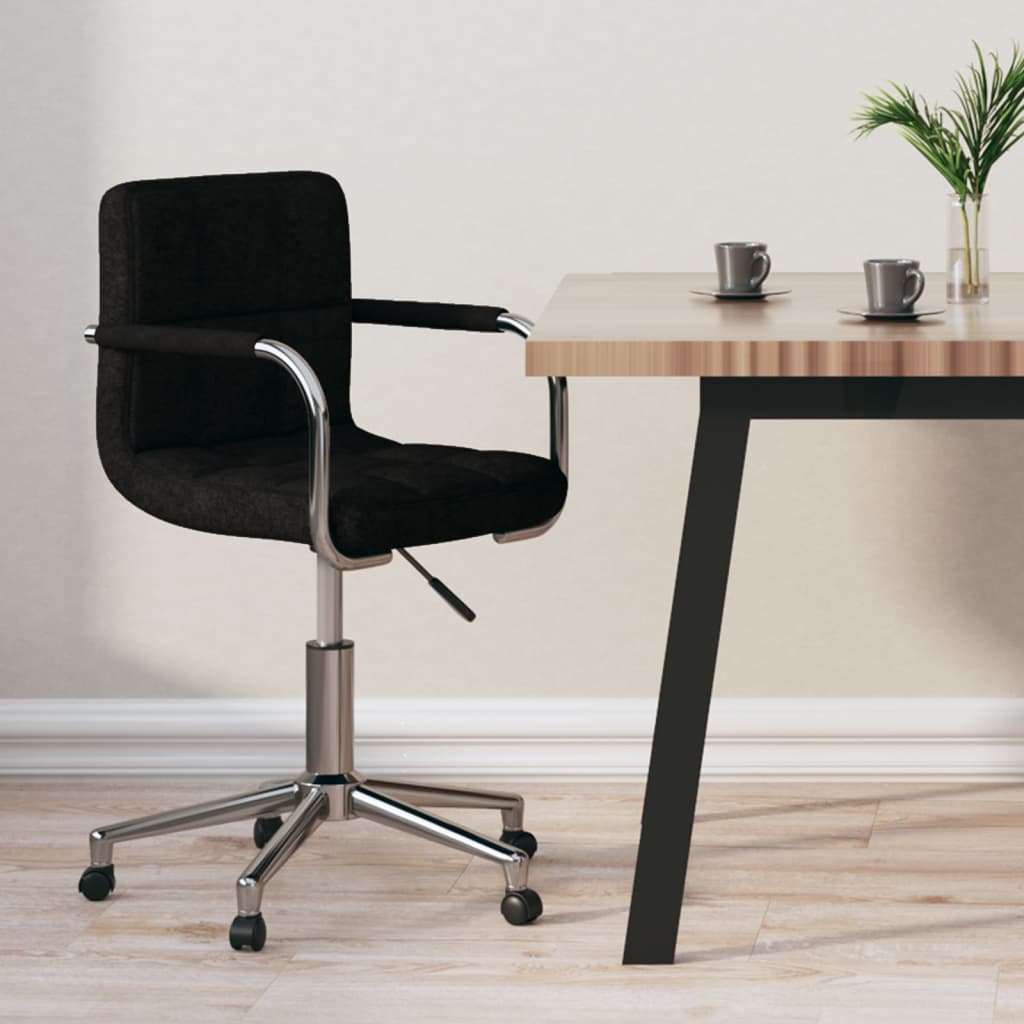 Office Chair Swivel Black Fabric