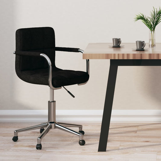 Chaise de bureau pivotante en tissu noir