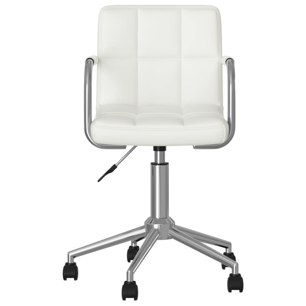 Swivel Office Chair White Faux Leather