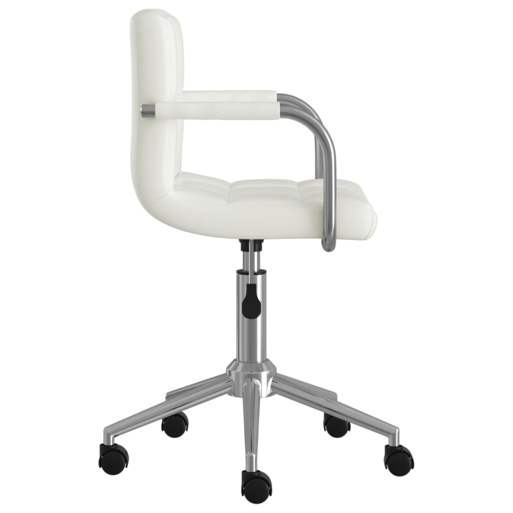 Swivel Office Chair White Faux Leather