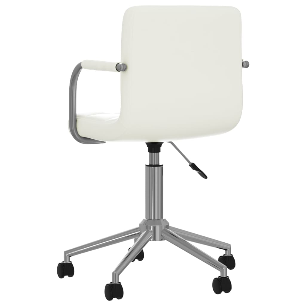Swivel Office Chair White Faux Leather