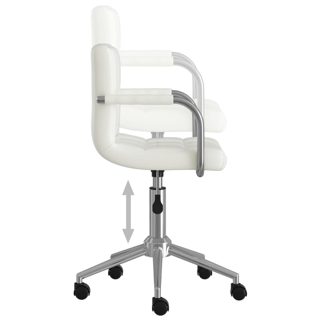 Swivel Office Chair White Faux Leather