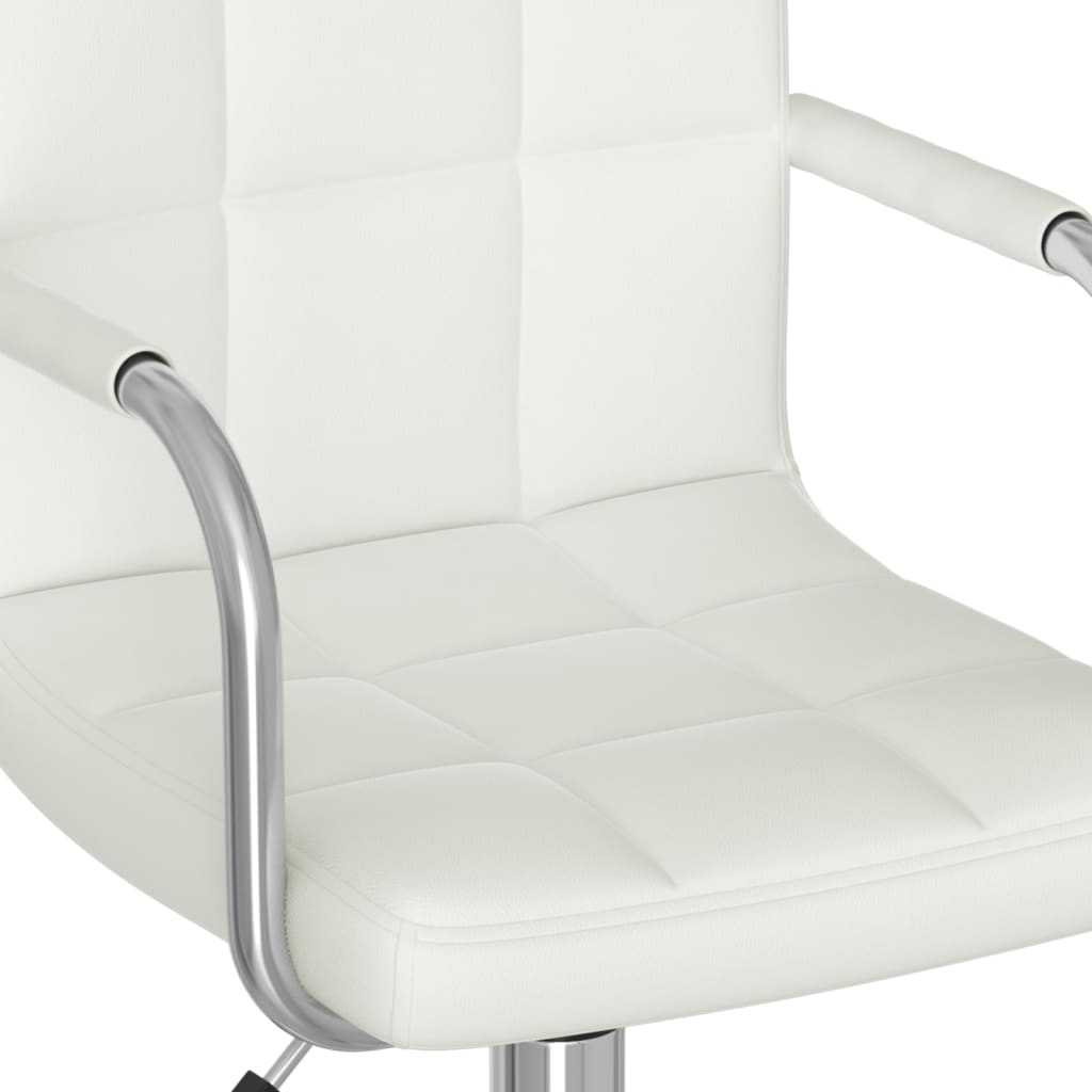 Swivel Office Chair White Faux Leather