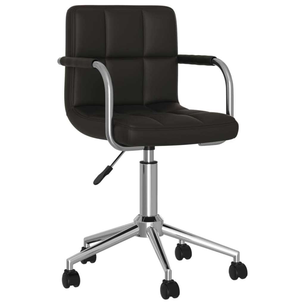 Office Chair Swivel Black Faux Leather