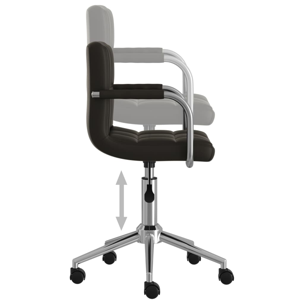 Office Chair Swivel Black Faux Leather